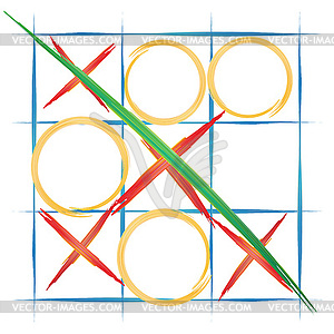 Watercolor background, TIC TAC toe, - vector image