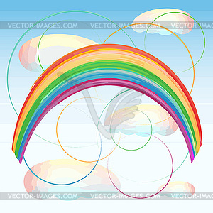 Watercolor rainbow background - vector clipart