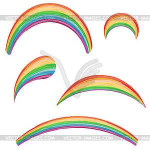 Set of watercolor rainbow, - vector clip art