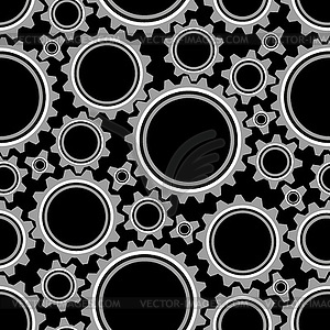 Seamless background consisting of gears, moving - vector image