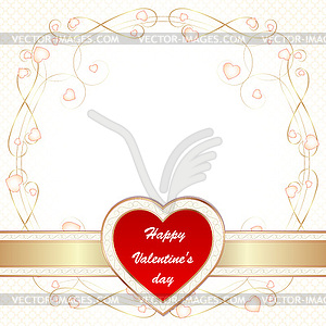 Valentine`s day greeting card - vector clipart