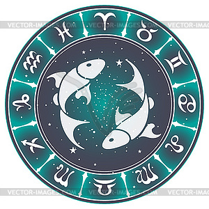 Pisces zodiac sign , - royalty-free vector image