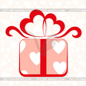 Gift box with hearts - vector image