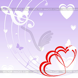 Background with heart and music - vector clipart