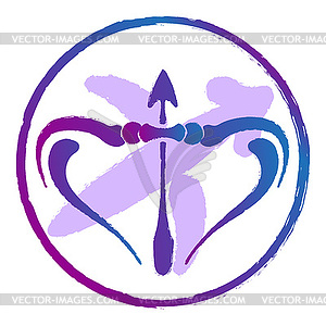 Zodiac sign Sagittarius , watercolor - vector image