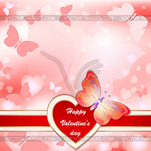 Valentine`s day greeting card - vector clip art