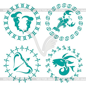 Signs of zodiac - royalty-free vector clipart