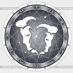 Zodiac sign Gemini - vector image