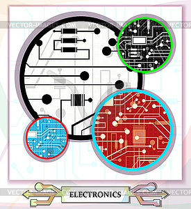 Electronic circuit, background - vector image