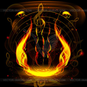 Abstract background, musical instruments - vector clip art