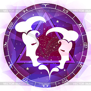 Zodiac sign Gemini - vector image