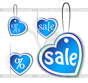 Discount coupons in form of heart - vector EPS clipart