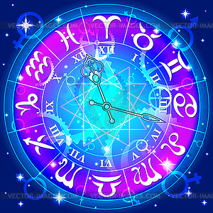 Astrological clock - vector image