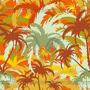 Palm trees,seamless background - vector image