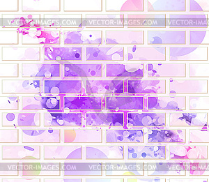 Brick wall, graffiti - vector clip art