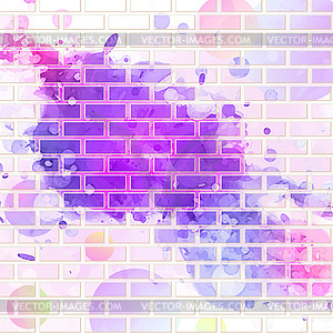 Brick wall, graffiti - vector image