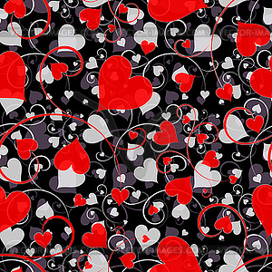 Seamless background, heart - vector image