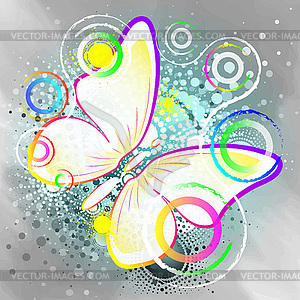 Butterfly, abstract background - vector clipart
