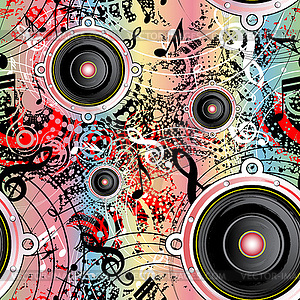 Musical grunge background - vector image