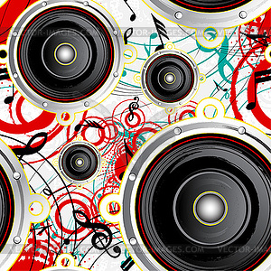 Musical grunge background - vector clipart