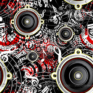 Musical grunge background - vector clipart