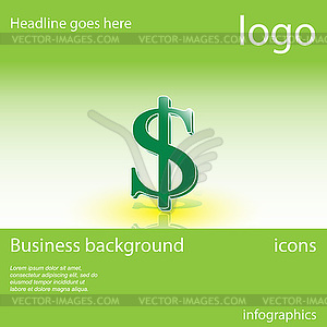 Dollar, business background - vector clipart