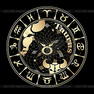 Gold sign of zodiac - vector clipart / vector image