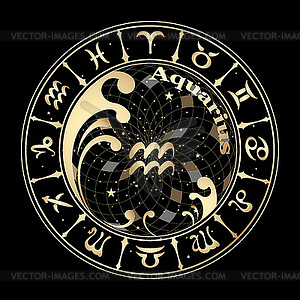 Gold sign of zodiac - vector image