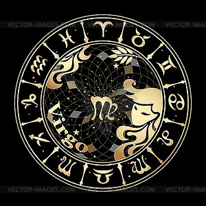 Gold sign of zodiac - vector clipart