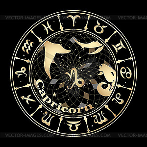 Gold sign of zodiac - vector clip art