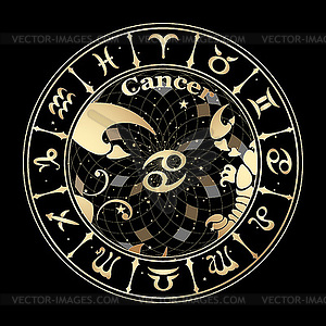 Gold sign of zodiac - vector clip art