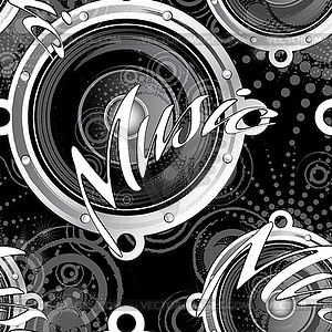 Musical grunge background - vector clipart