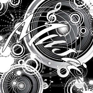 Musical grunge background - vector image