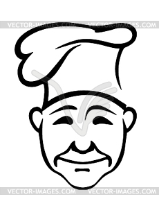 Радостный шеф-поваром в большой шляпе - изображение в векторе