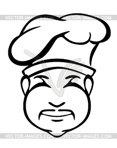Japanese chef in toque - vector image