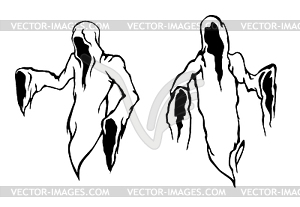 Halloween ghosts and monsters - vector clipart