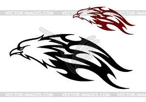 Flying eagle trailing flames - vector clip art