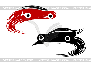 Racing cars speeding around track - vector image