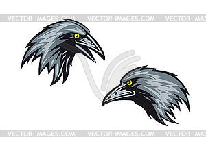 Heads of blackbirds or ravens - vector image