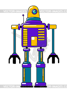 Colorful toy robot in vintage style - stock vector clipart