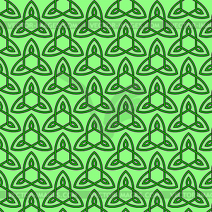 Celtic seamless pattern. Colored with green - vector clipart