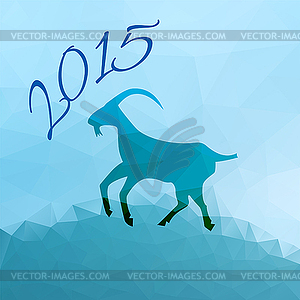 Geometric pattern goat. Chinese astrological sign. - vector clip art