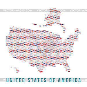 USA map square pixels, white background - royalty-free vector clipart