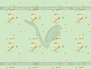 Seamless background with flowers and ribbons - vector image