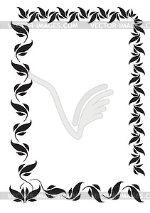 Frame with folk floral ornaments - vector clipart / vector image