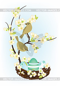 Easter bird - vector image