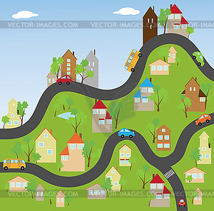 Small town - vector image