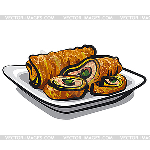Chicken rolls - royalty-free vector image