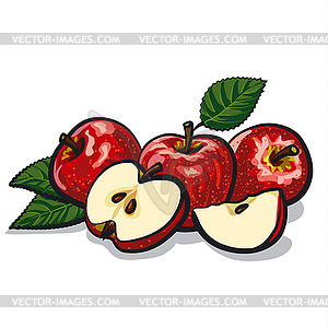 Red apples - vector clipart