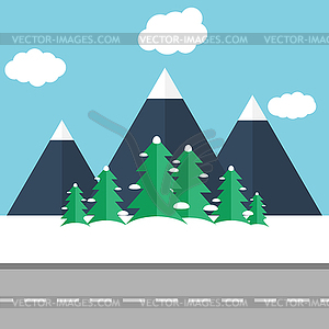 Winter landscape - stock vector clipart